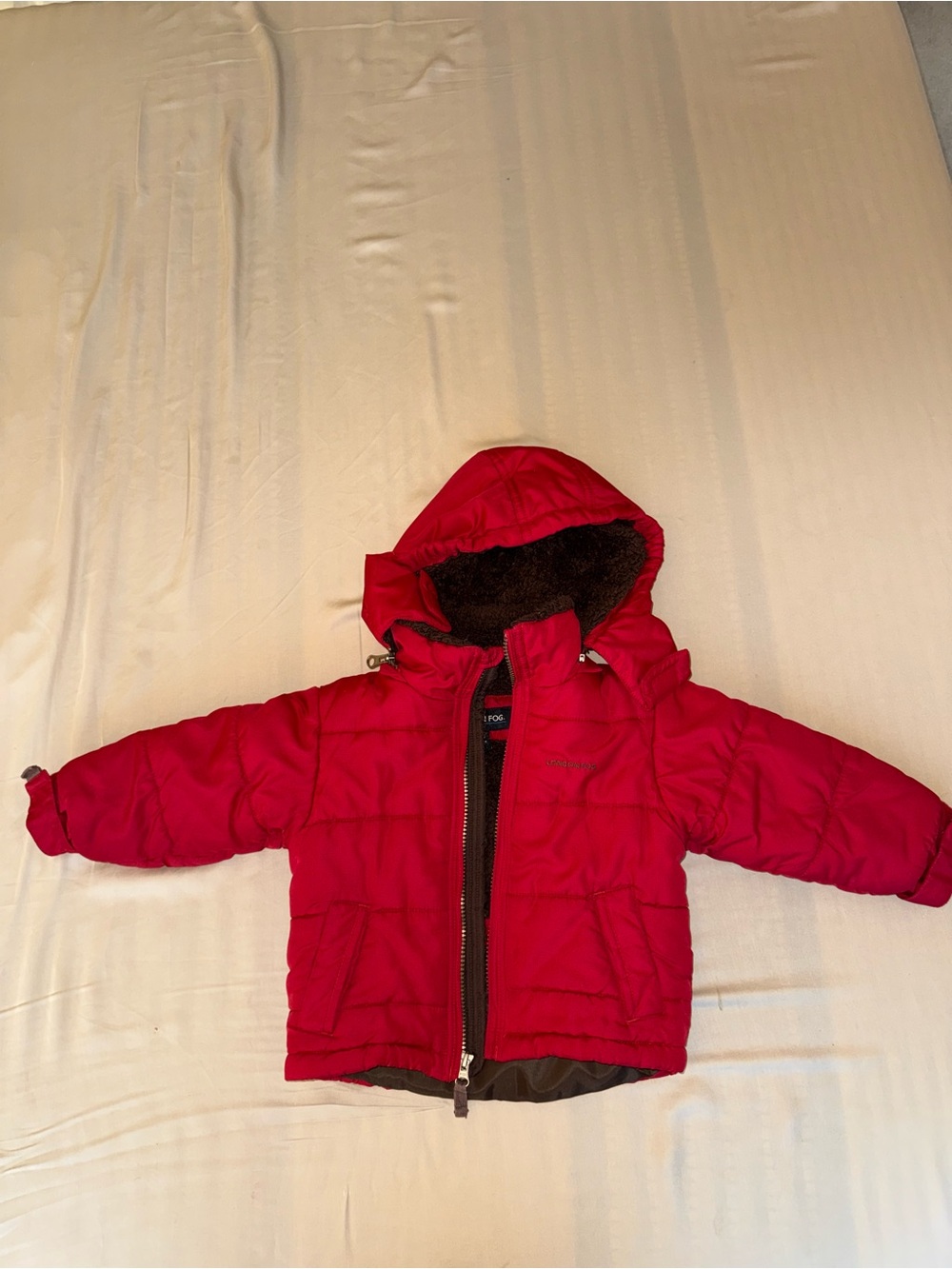 London Fog Kids Hooded Red Puffer Jacket
